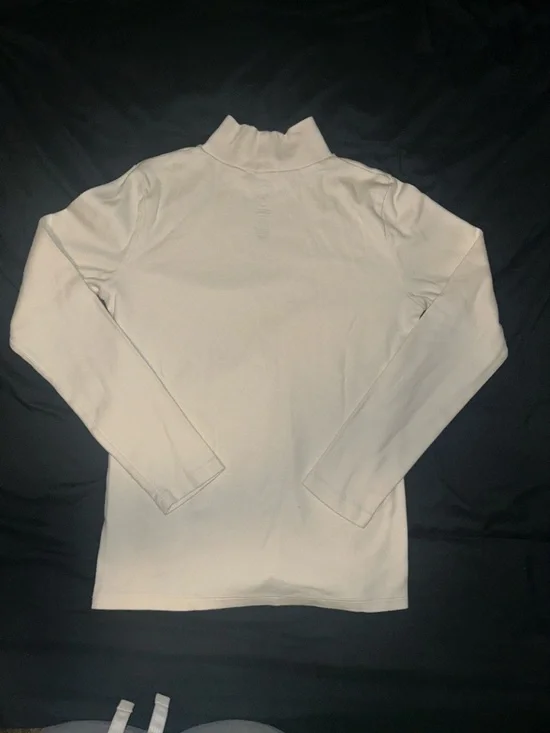 St John’s Bay White 100% Cotton Essential Mockneck Size Small - Picture 3 of 3